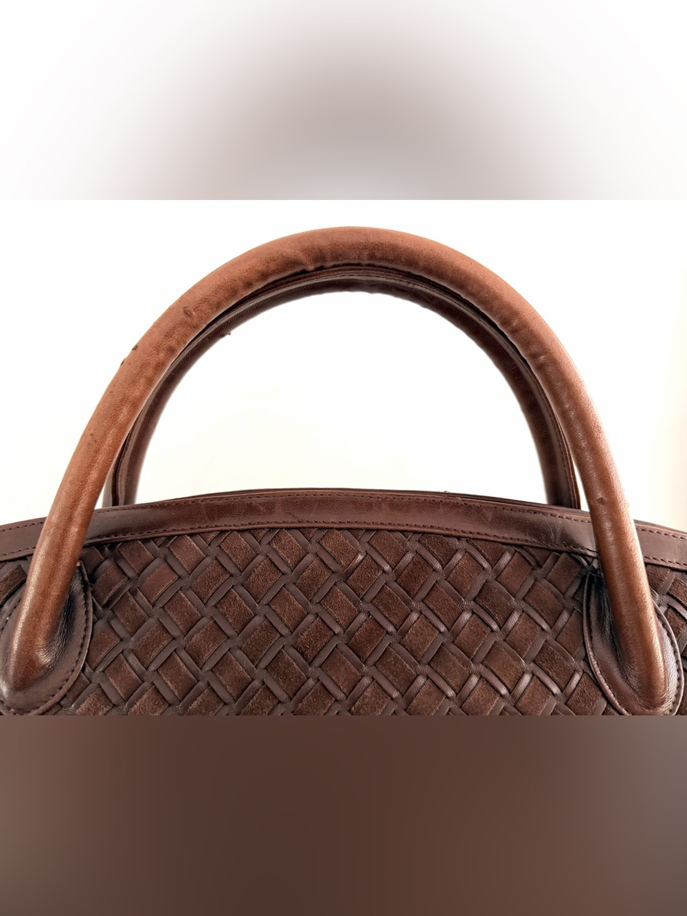 BALLY Vintage Basketweave Woven Leather Top Handle Satchel - Picture 8 of 14